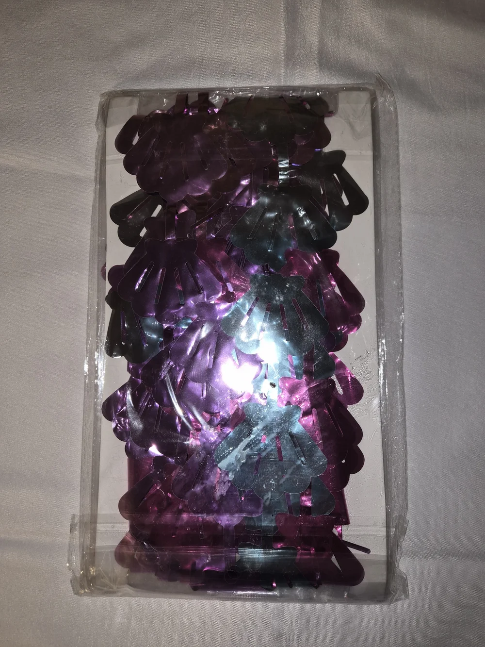 Mermaid Iridescent Shell Shape  Confetti Garland - Purple & Teal